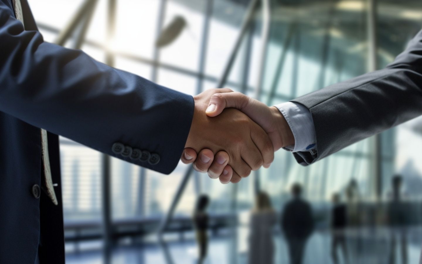 Architects and real estate experts shaking hands