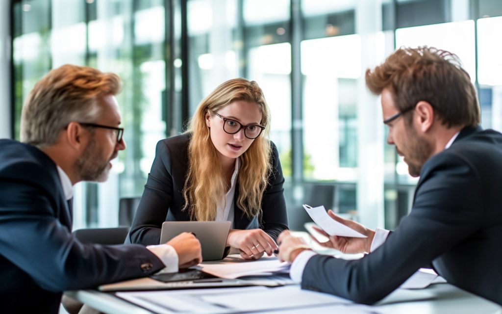 Legal professionals collaborating