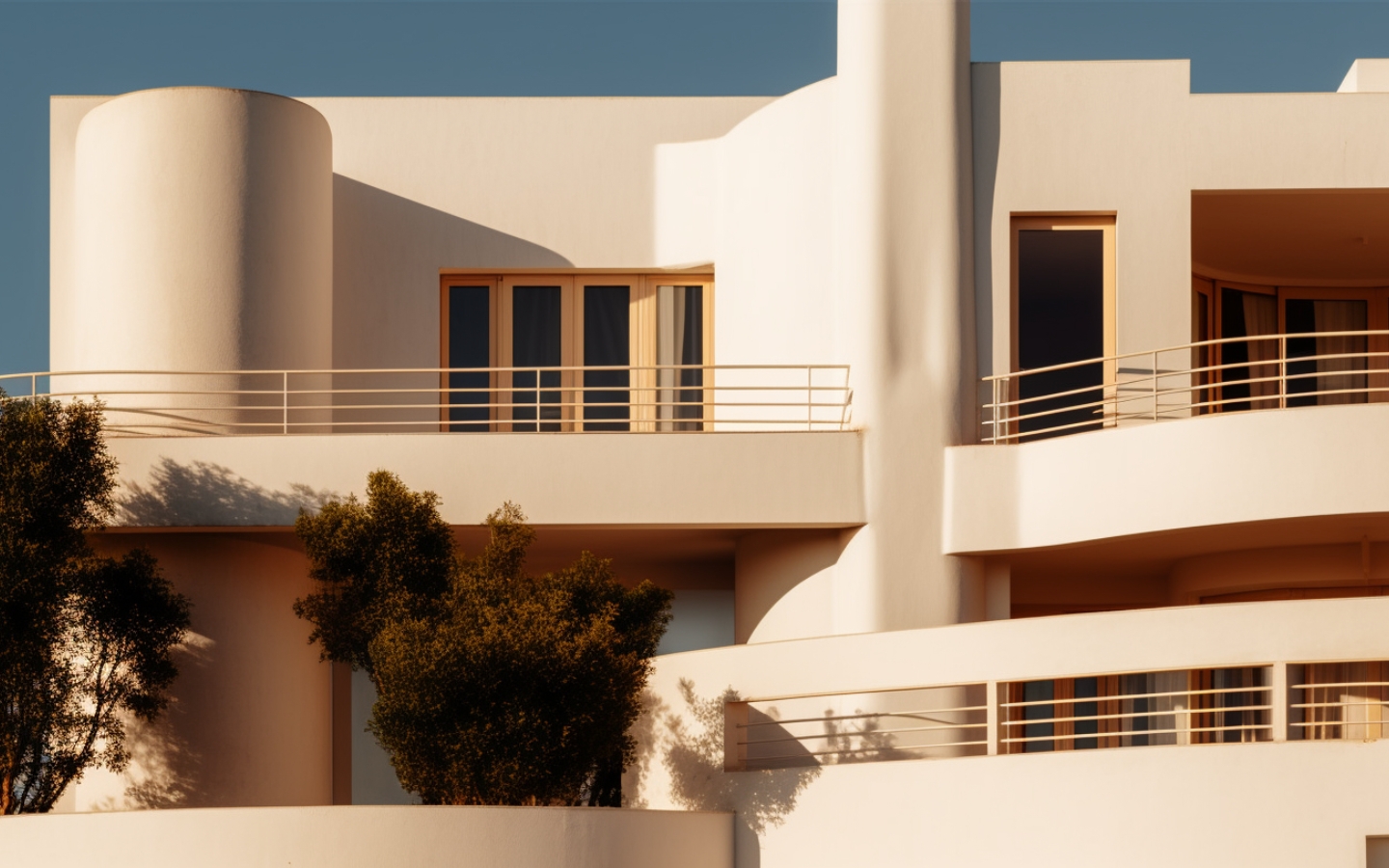 A detailed close-up of the facade of a Faro luxury villa