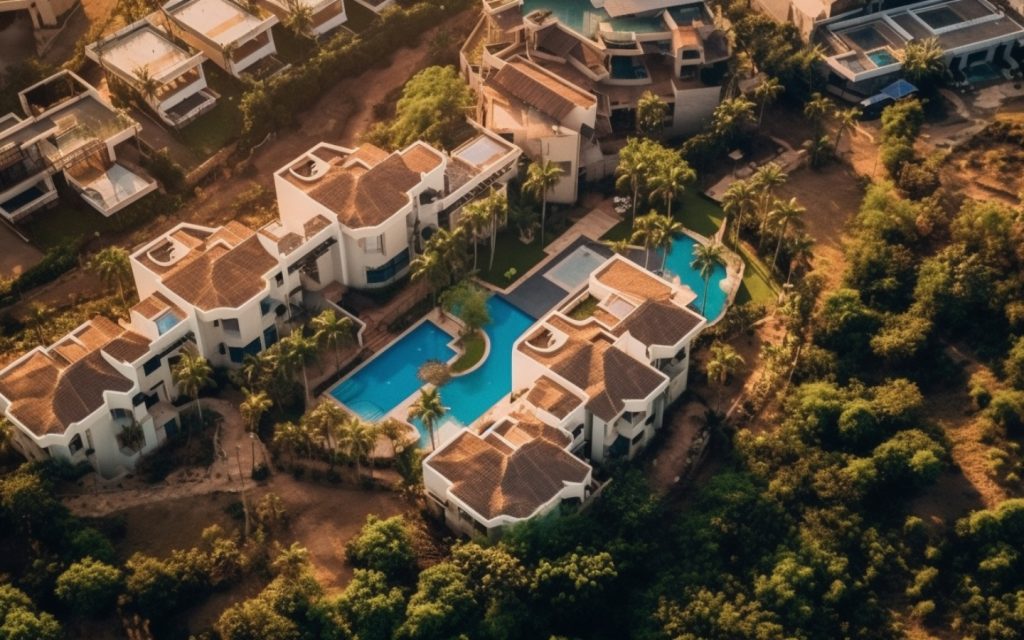 Aerial view of a Faro luxury real estate neighborhood