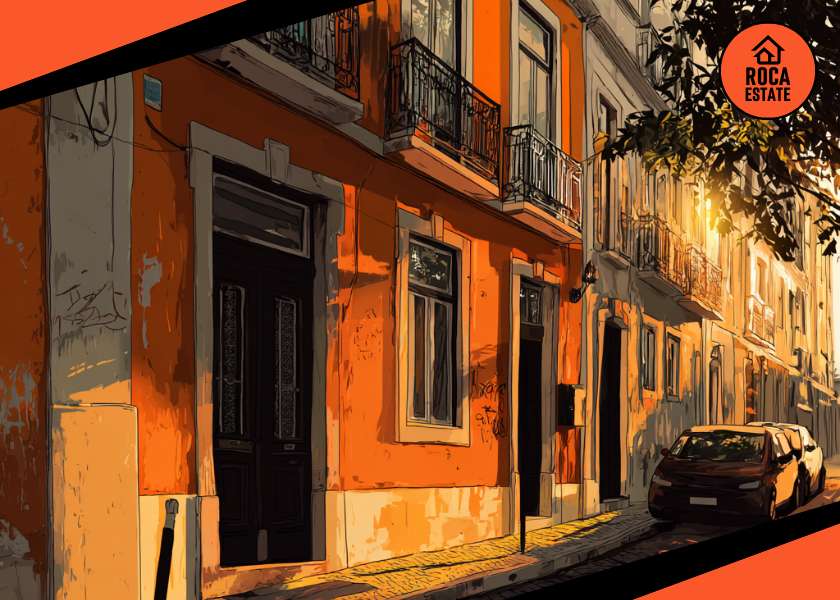 Portuguese residential street at sunset showcasing traditional homes, reflecting Portugal housing market appraisal trends.
