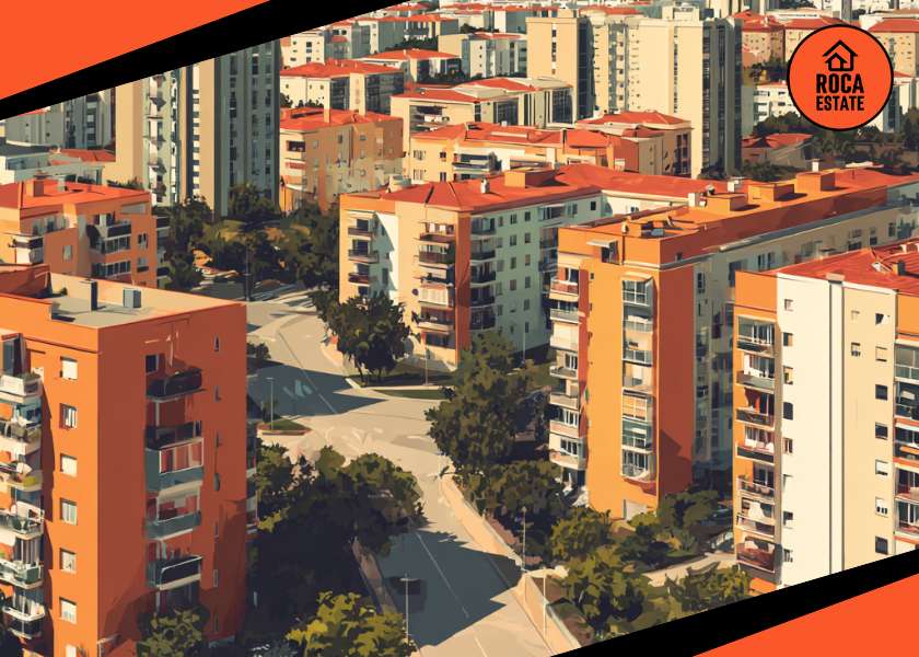 Modern suburban housing development near a major city, illustrating pricing trends and regional spillover in the Portuguese housing market.