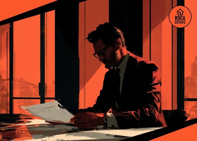 Portugal housing loan interest rates reflected in an investor reviewing mortgage financing documents inside a luxury Lisbon apartment.