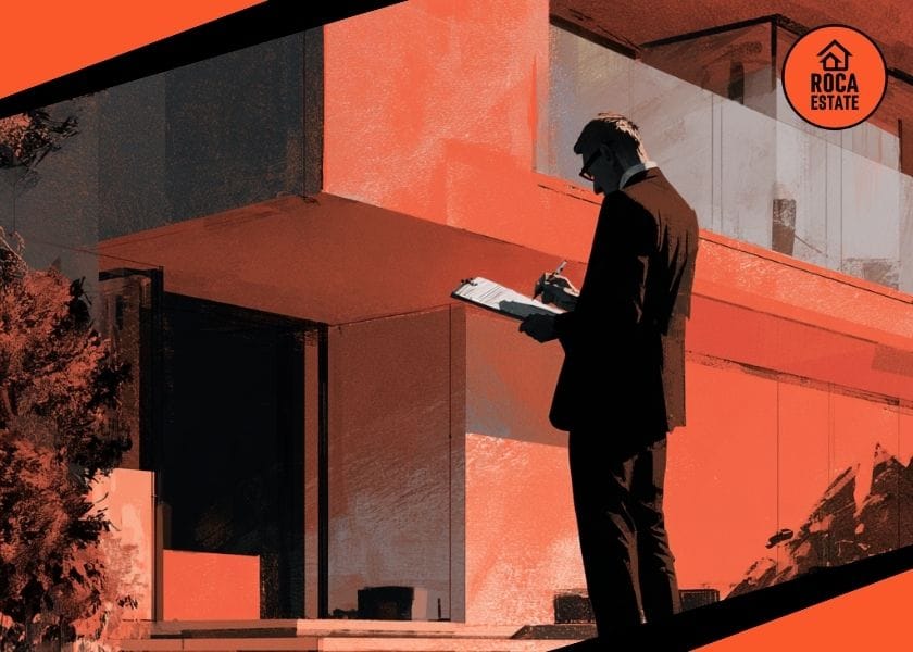 Portugal Bank Appraisals on Housing represented by a professional property valuer inspecting a modern Portuguese residential property and reviewing valuation notes for mortgage lending and investment analysis.