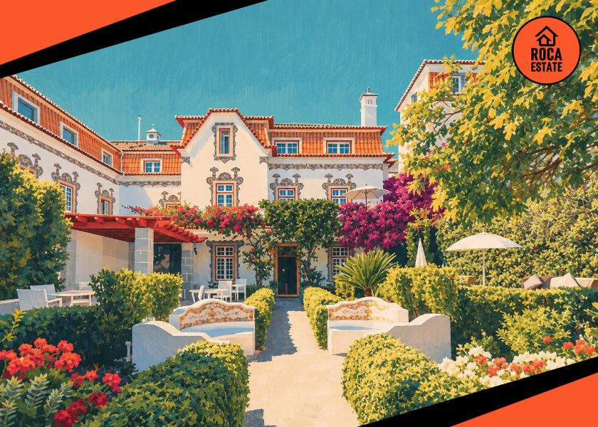 Portugal Domestic Tourism Q2 2026 – Restored boutique hospitality property in Cascais featuring traditional Portuguese architecture, elegant terraces, and landscaped gardens, highlighting hotel asset repositioning and investment opportunities amid shifting tourism demand.